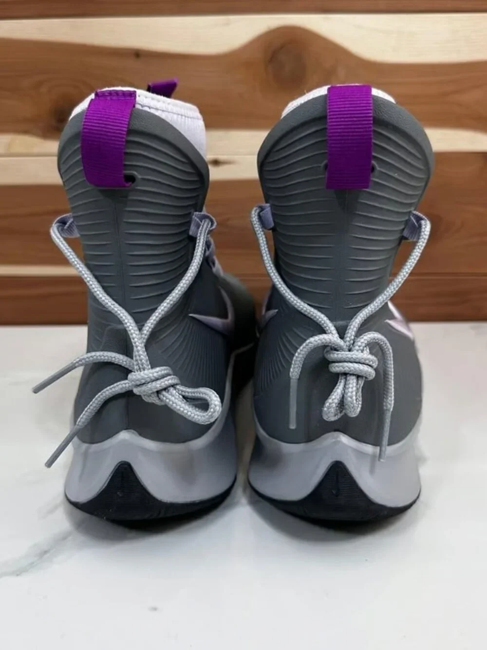 NEW- Nike Binzie Waterproof Rain Boot Sneakers Gray/Purple size Youth 5Y